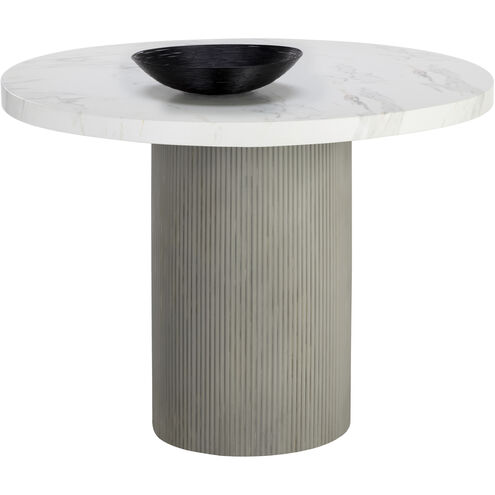 Nicolette 40 X 30 inch Light Grey / Marble Look Outdoor Dining Table
